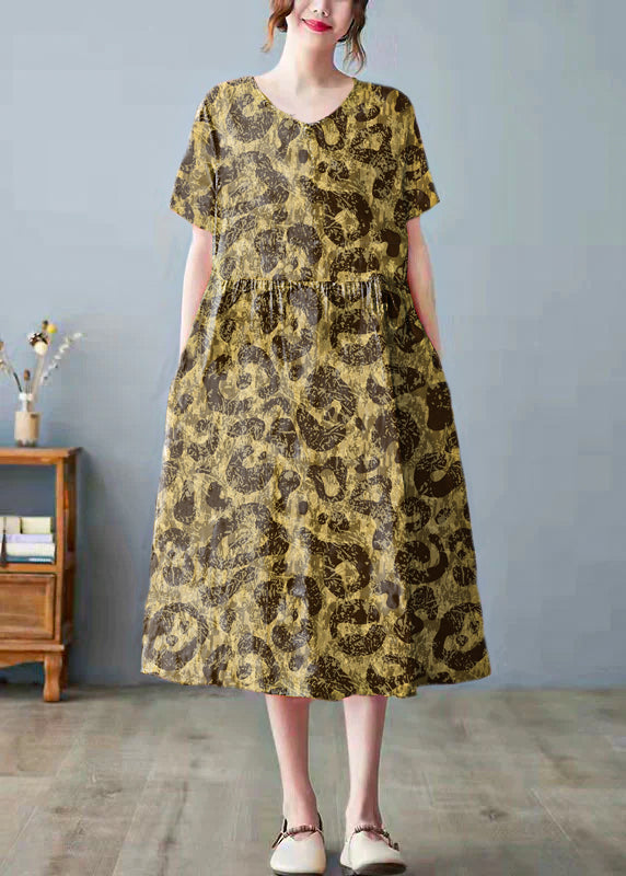 Variant image for Damklänning V-ringning med Väskor Lätt Polyester, Fina Dam Klänningar för Sommarfester och Bröllop-13