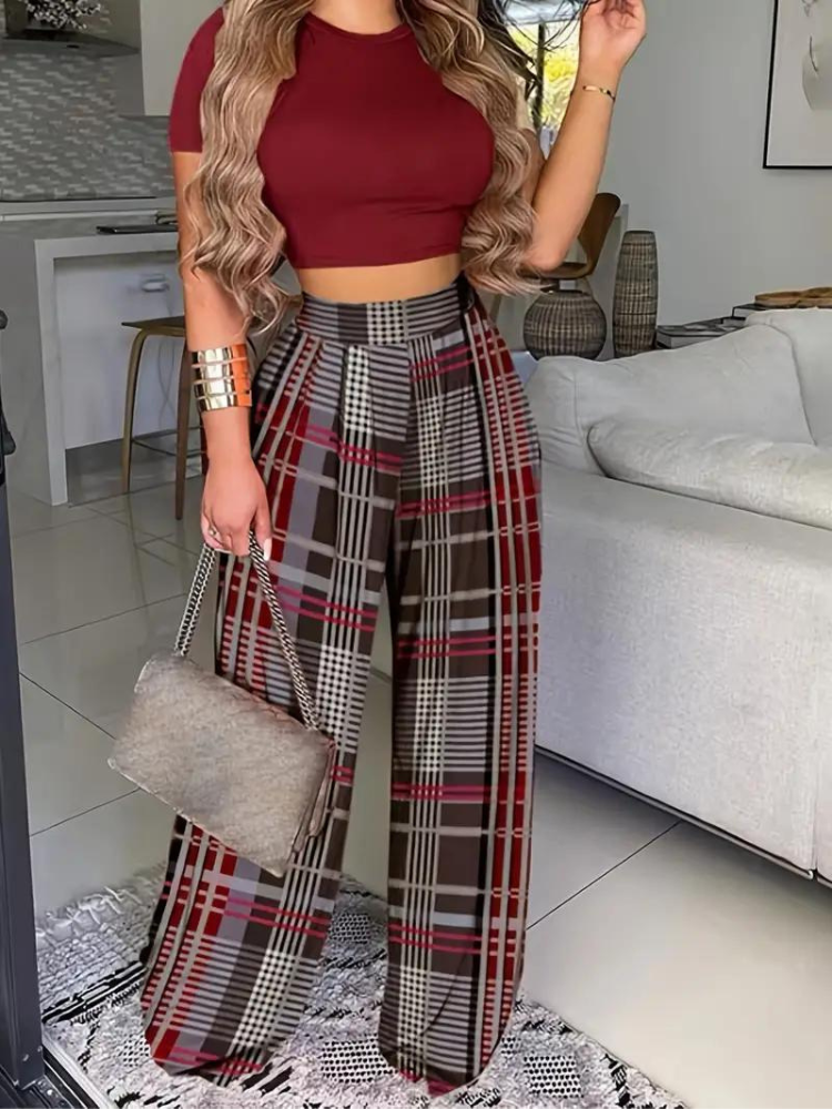 2-delad T-shirt och Byxor Uppsättning för Damer – Avslappnad Passform i Högkvalitativ Polyester, S-2XL 16