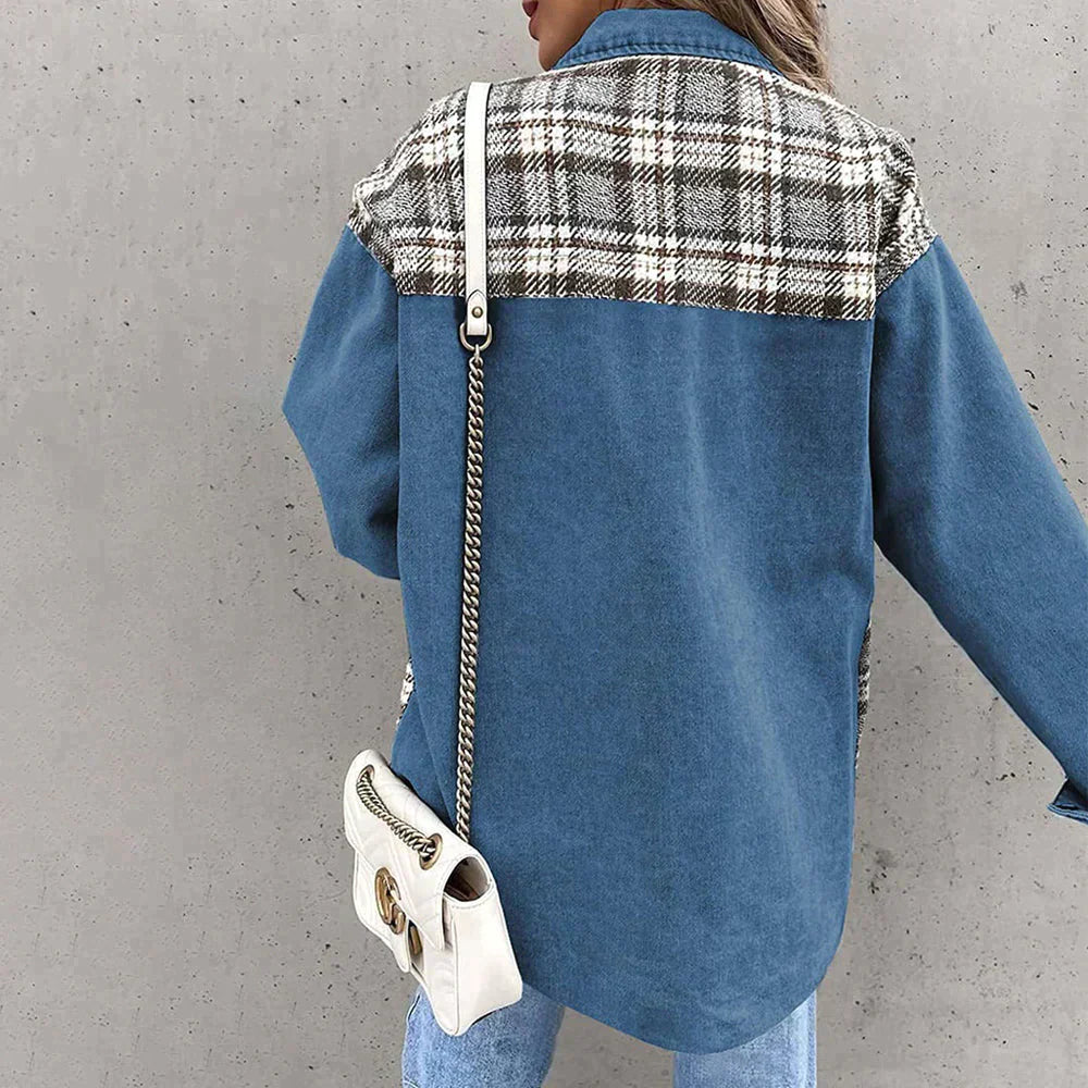 Dam Denimjacka Trendig Hållbar Denim 2