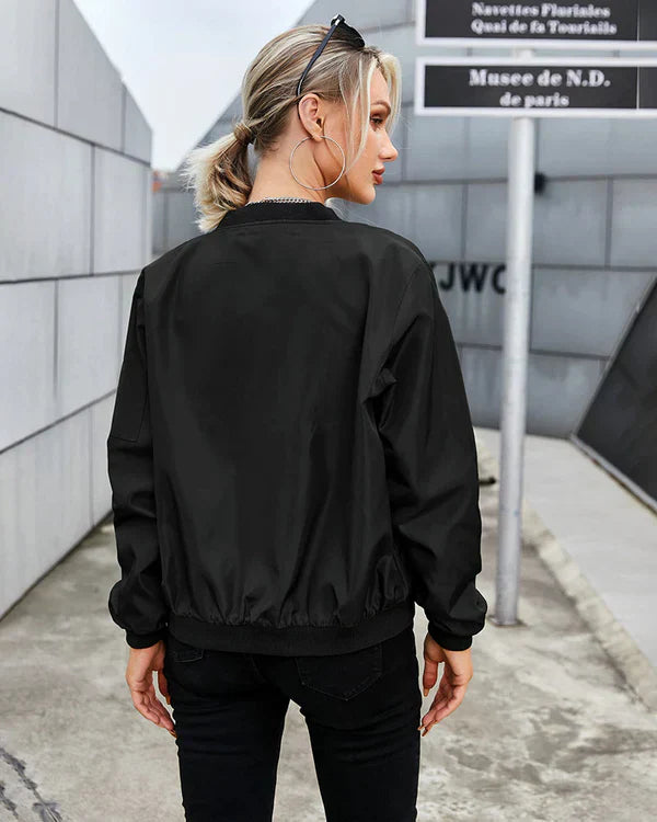 Klassisk Herrjacka Bomberjacka i Polyester med Fickor – Perfekt för Hösten, Normal Passform 3