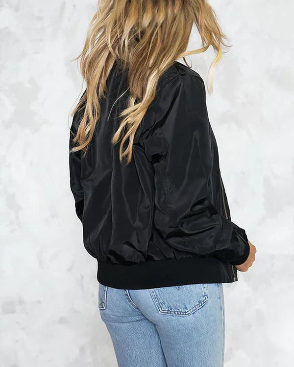 Klassisk Herrjacka Bomberjacka i Polyester med Fickor – Perfekt för Hösten, Normal Passform 5