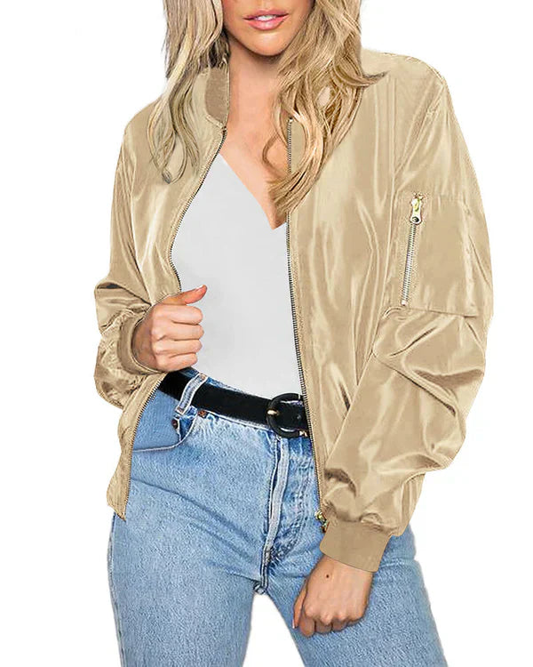 Klassisk Herrjacka Bomberjacka i Polyester med Fickor – Perfekt för Hösten, Normal Passform 15