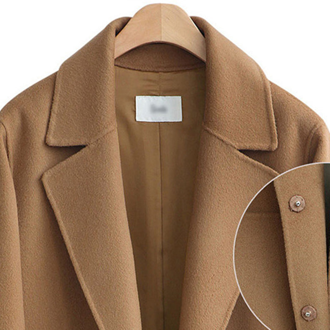 Kvinnors Lång Kappa Elegant Polyester-3