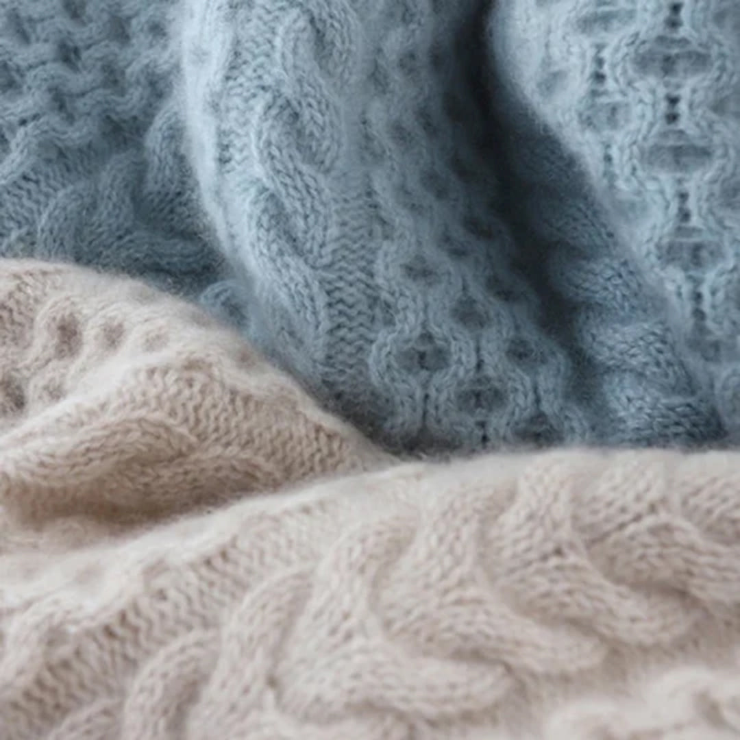 Stickad Dam Turtleneck Tröja i Ullblandning med Ribbstruktur – Mörkblå, Bordeaux och Grå, Figur-Hugging Passform 3