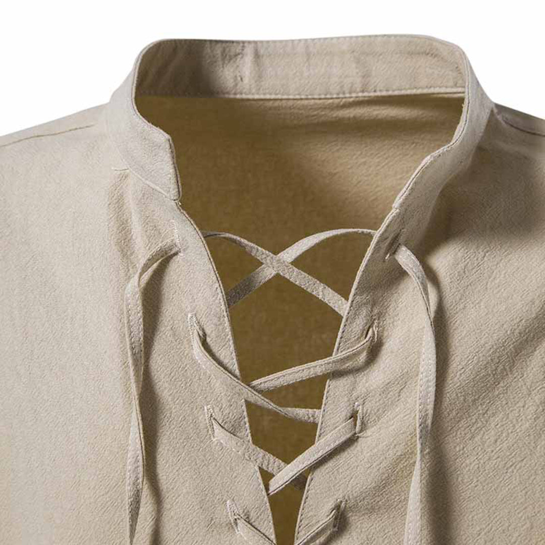 Dam Spetsskjorta V-hals Bomull Elegant Tidlös Design-5