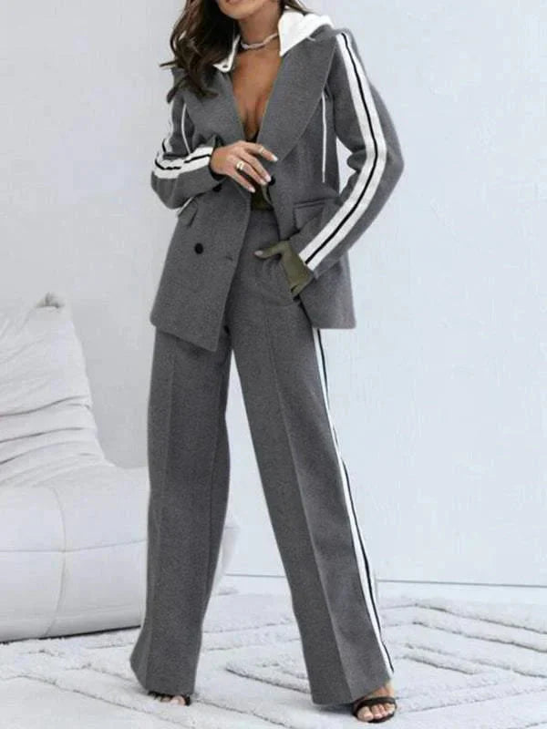 Variant image for Dam Blazer och Bred Joggingbyxor Set Högkvalitativ Polyester-7