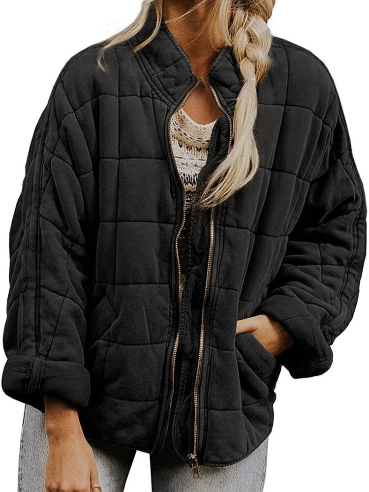 Variant image for Damjacka Quiltrad Midjelängd Polyester med Fickor-16