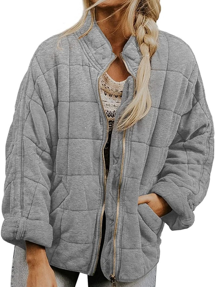 Variant image for Damjacka Quiltrad Midjelängd Polyester med Fickor-31