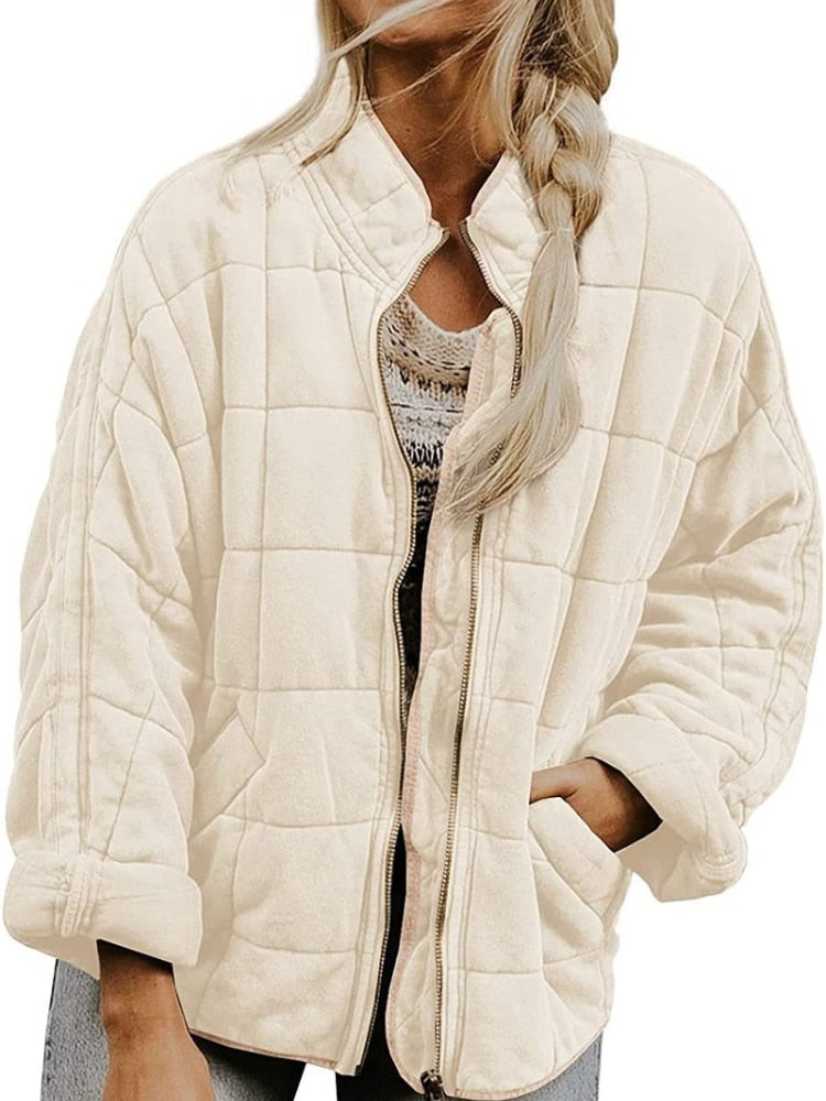 Variant image for Damjacka Quiltrad Midjelängd Polyester med Fickor-11