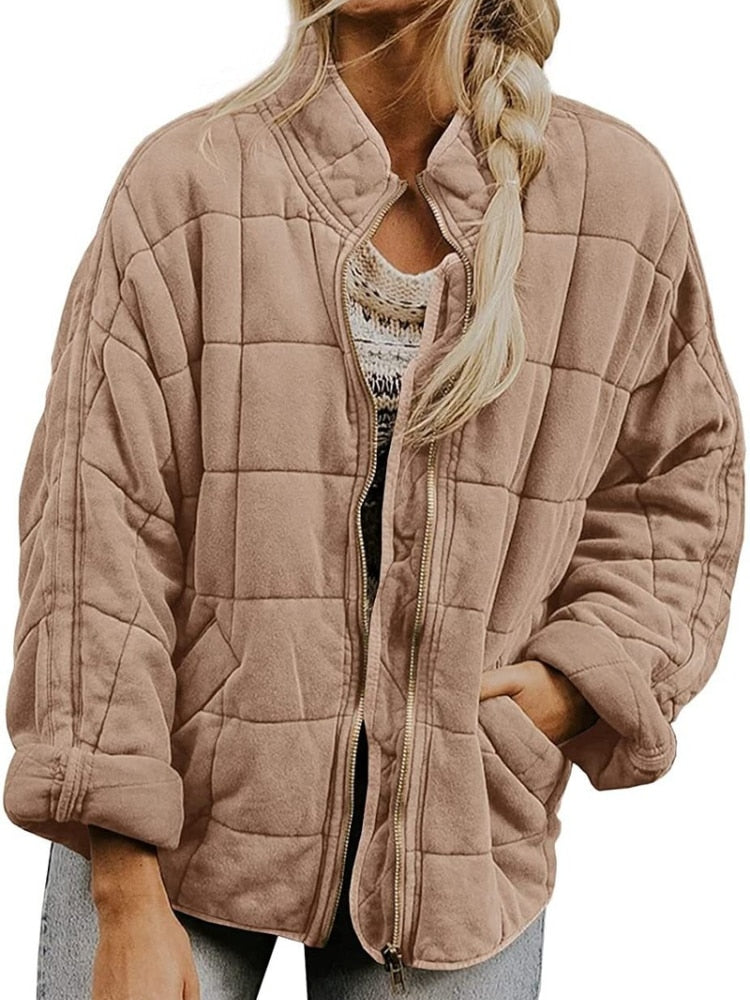 Variant image for Damjacka Quiltrad Midjelängd Polyester med Fickor-26