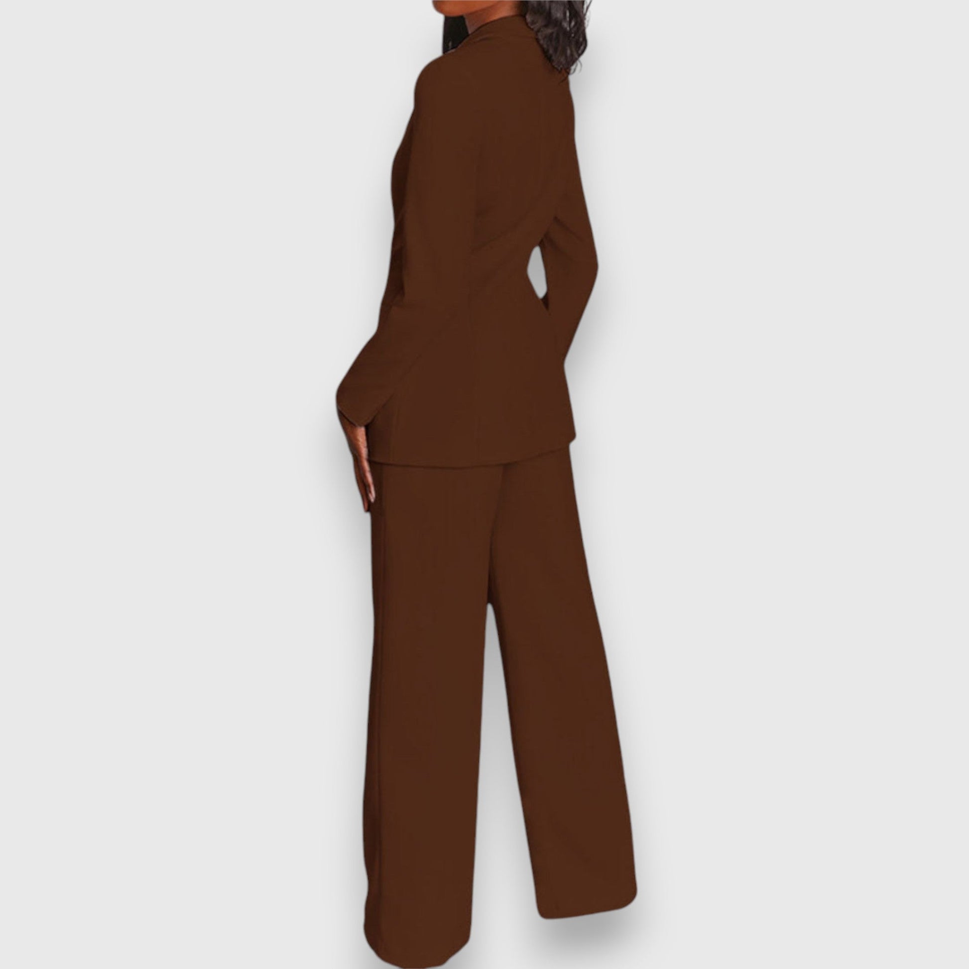Dam Blazer och Byxor Elegant Polyester Elastan-5