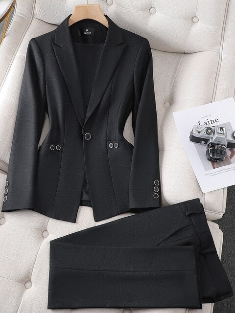 Variant image for Dam Blazer Set Skräddarsydd Acetat Elastan med Dubbla Sidofickor-11