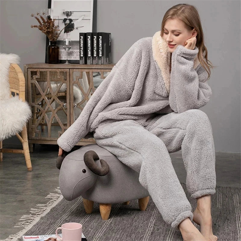 Variant image for Dam Pyjamas Set Fleece med Långa Ärmar och Byxor-5