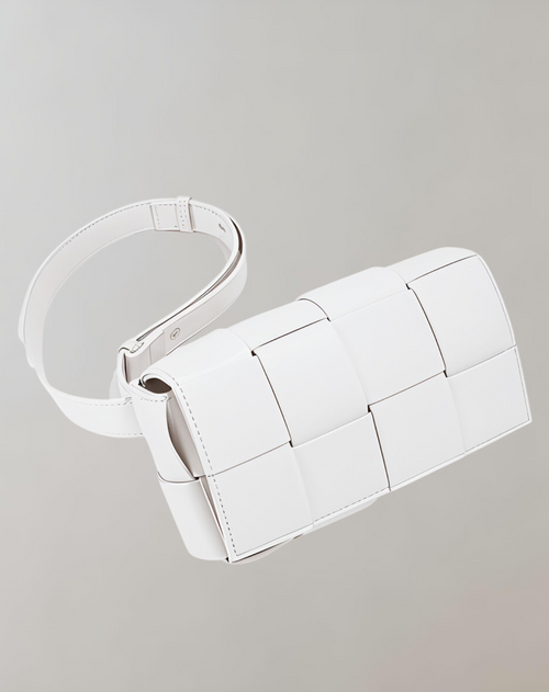 Dam Axelväska Flätad Veganskt Läder Med Justerbar Rem-1