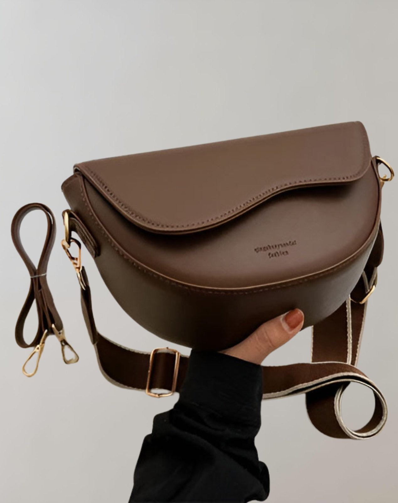 Dam Väska Crossbody Minimalistisk Vegansk Läder 9