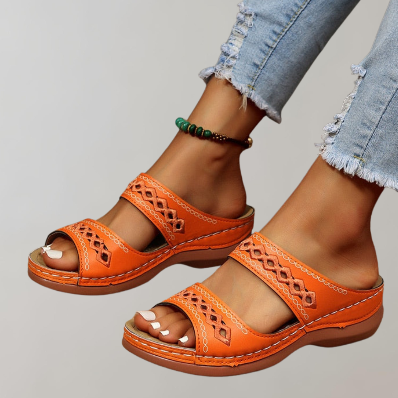 Dam Sandaler Slip-On Ortopediska Andningsbart Material 3
