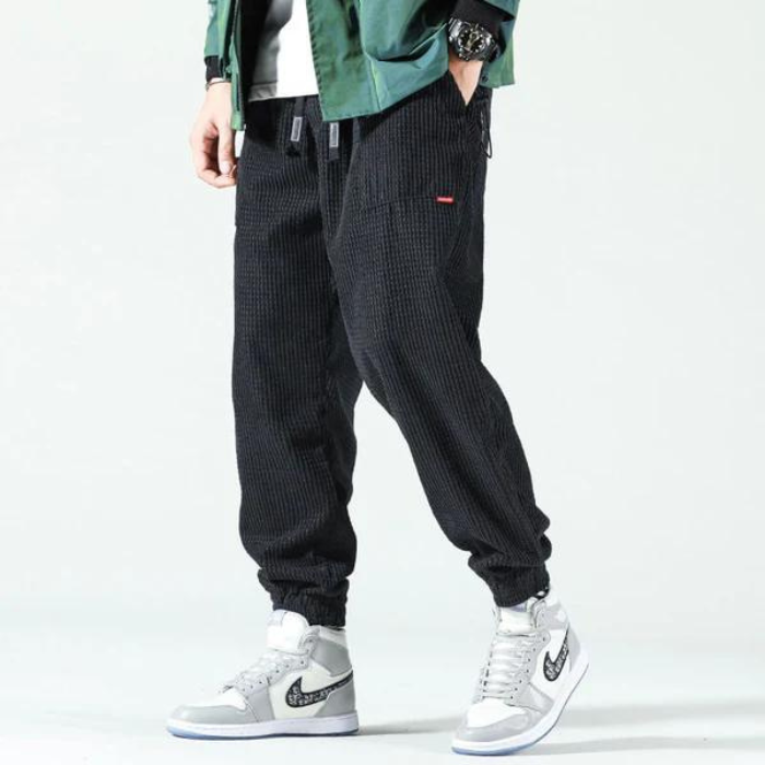 Herr Jogger Byxor Loose Fit Högkvalitativt Material-6