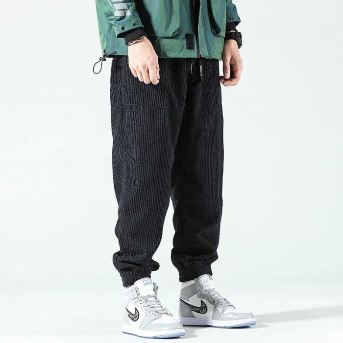 Herr Jogger Byxor Loose Fit Högkvalitativt Material-3