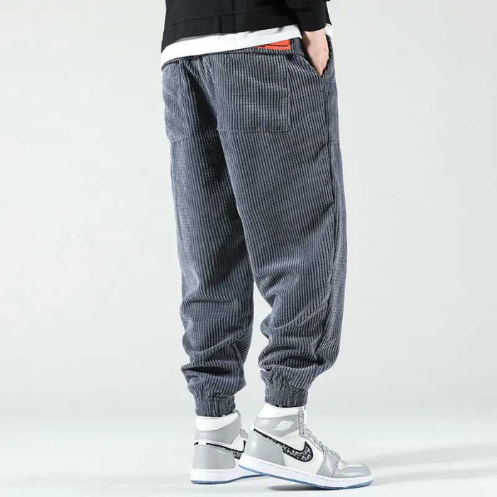 Herr Jogger Byxor Loose Fit Högkvalitativt Material-4