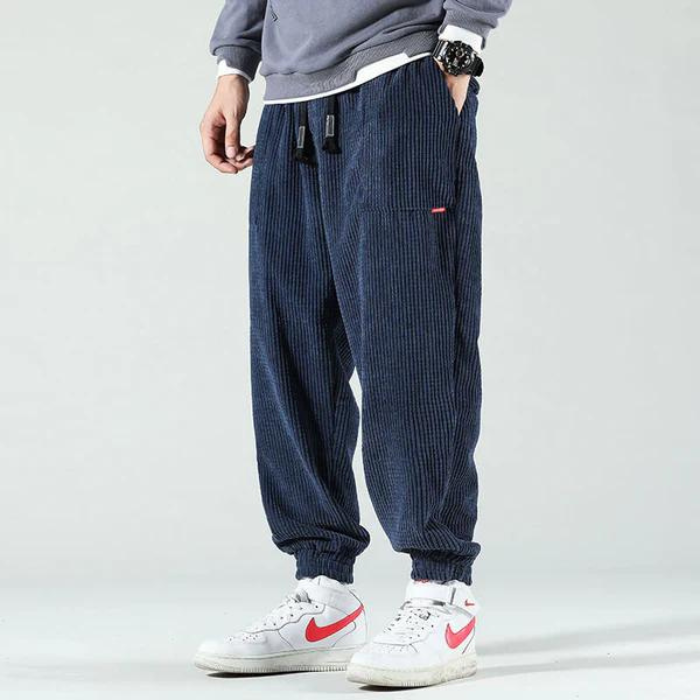 Herr Jogger Byxor Loose Fit Högkvalitativt Material-1