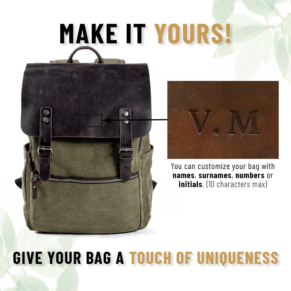 Variant image for Unisex Ryggsäck Vintage Wolff-Canvas med Justerbara Axelremmar-4