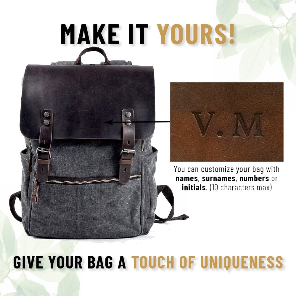 Variant image for Unisex Ryggsäck Vintage Wolff-Canvas med Justerbara Axelremmar-8