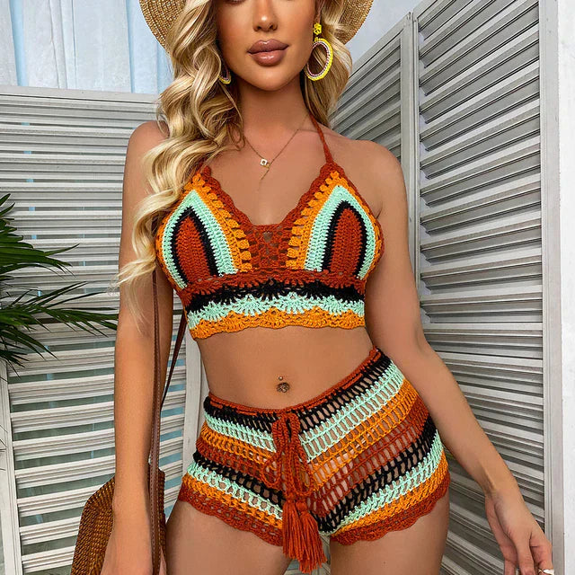 Variant image for Damens Häkelbikini Set med Unik Design i Mjukt Material-4