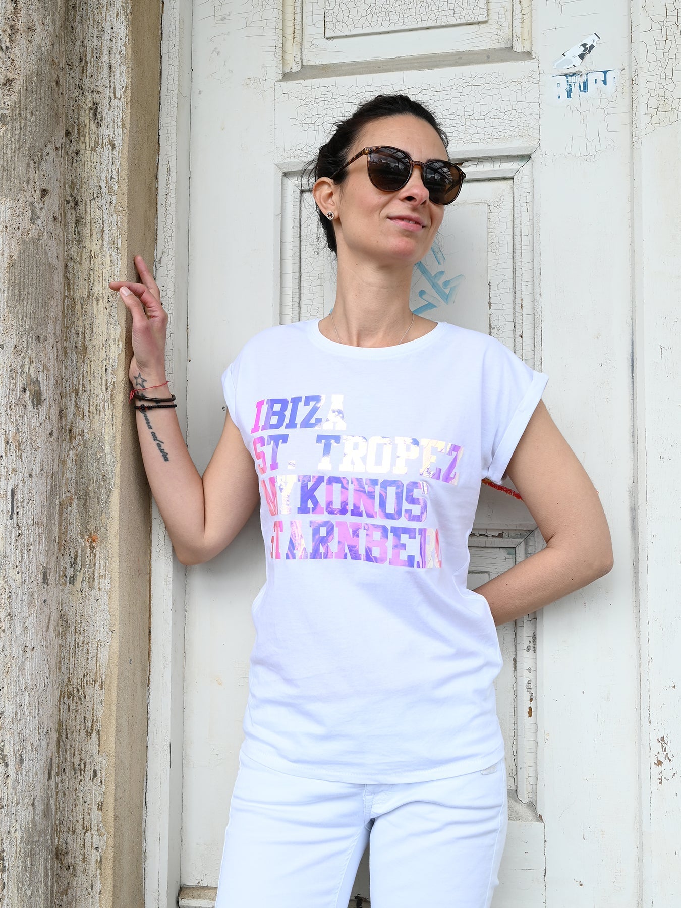 Vit Skjorta Dam Långärmad Avslappnad Bomull-2