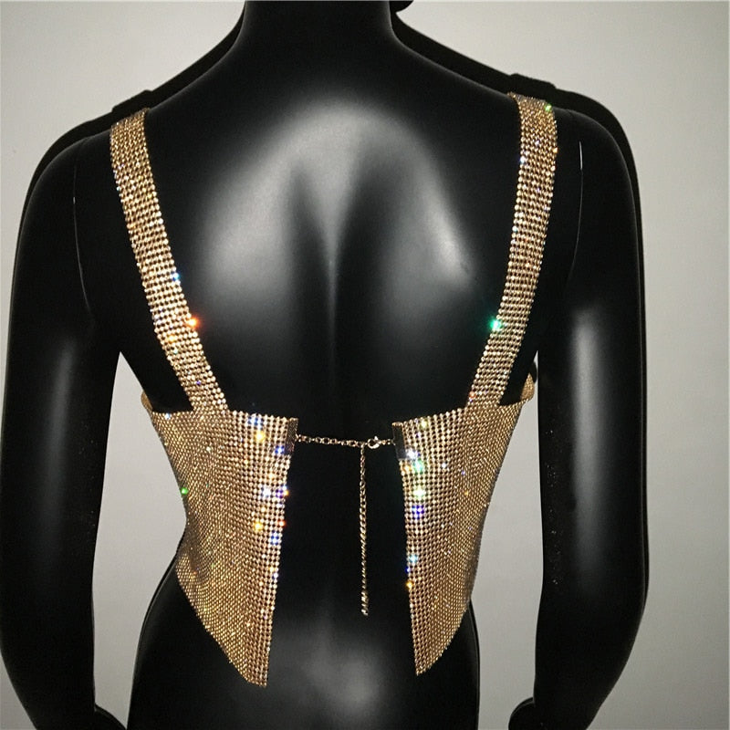 Dam Camisole Spaghetti Band Transparent Polyester med Paljetter 3