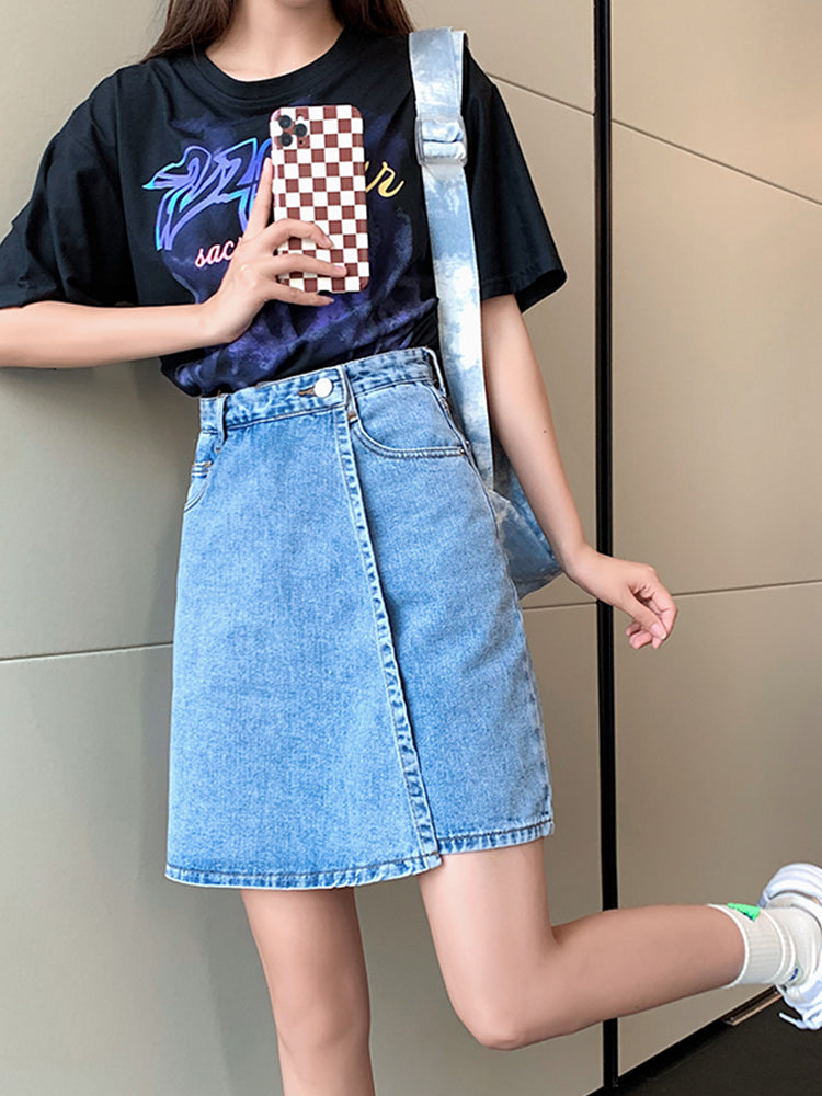 Dam Denim Shorts Avslappnad Polyester 3