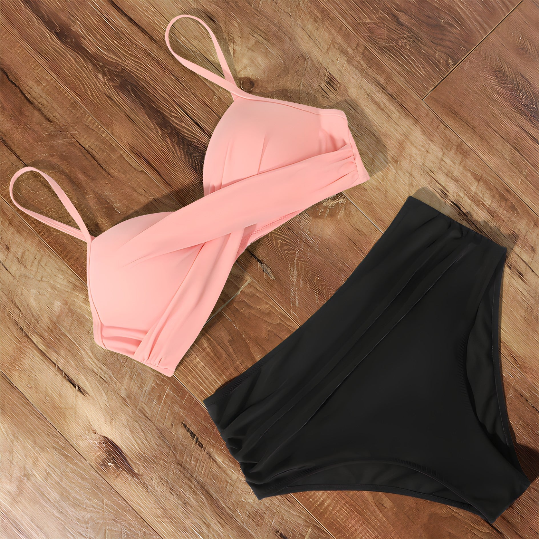 Dam Hög Midja Bikini Push Up Mjuk Polyesterblandning 1