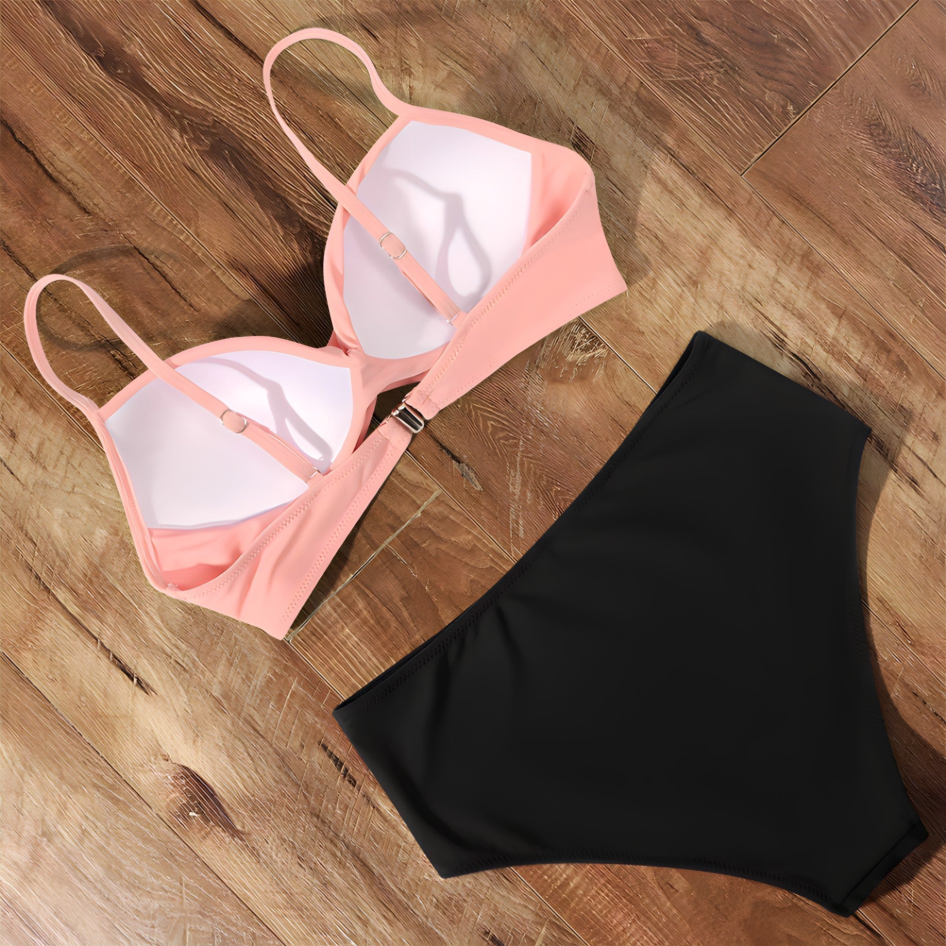 Dam Hög Midja Bikini Push Up Mjuk Polyesterblandning 2