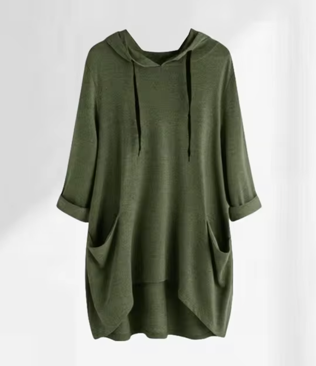 Dam Hoodie Överdimensionerad Mjuk Bomull 0