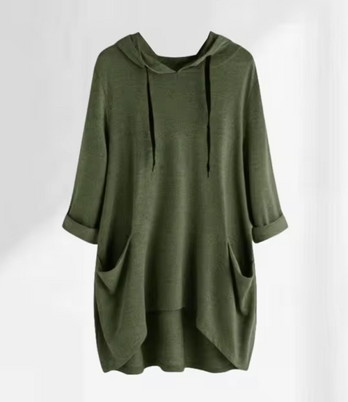 Dam Hoodie Överdimensionerad Mjuk Bomull 0