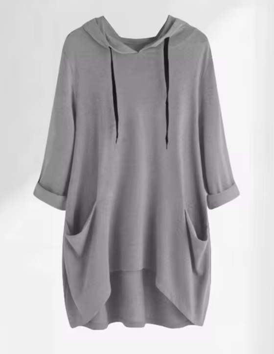 Dam Hoodie Överdimensionerad Mjuk Bomull 6
