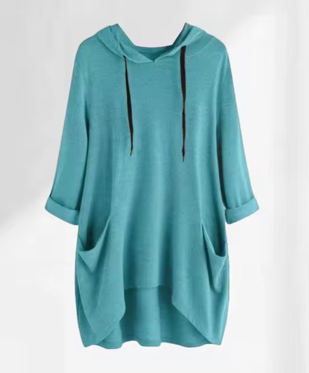Dam Hoodie Överdimensionerad Mjuk Bomull 8