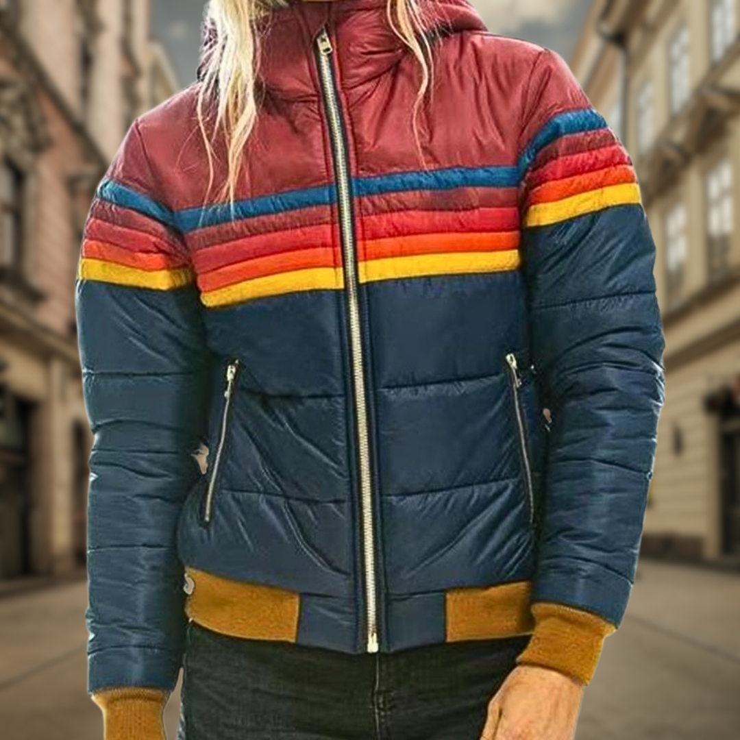 Dam Lång Vinterjacka Retro Stil Varmt Tyg 4