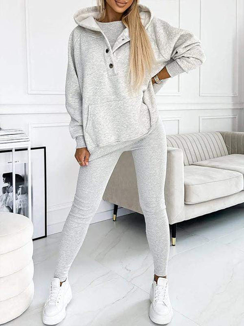 Dam Loungewear Set Oversized Hoodie och Leggings Mjuk Andningsbar Väv 0