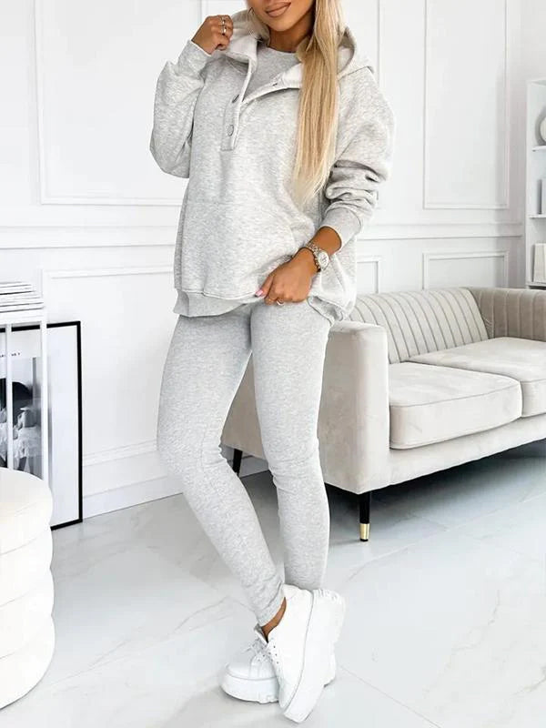 Dam Loungewear Set Oversized Hoodie och Leggings Mjuk Andningsbar Väv 3
