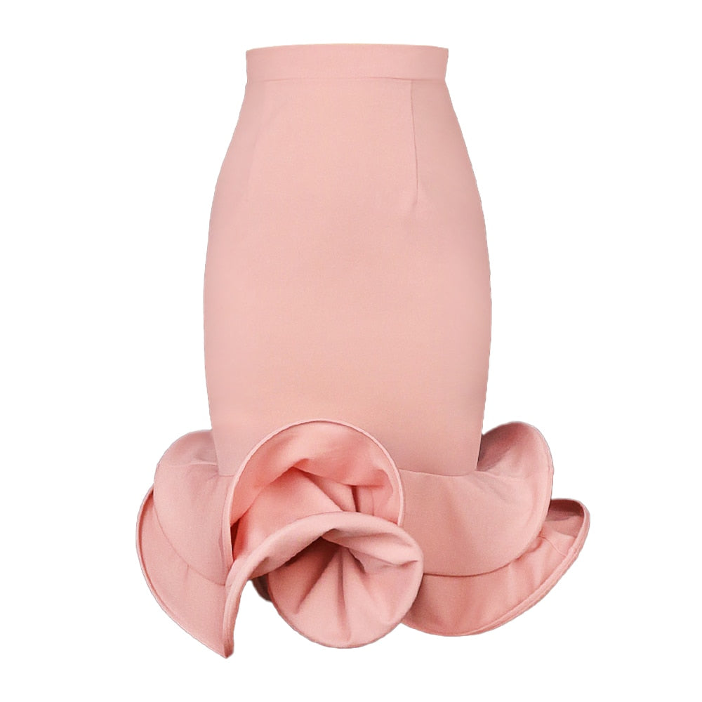 Dam Midi Rock Ruffled Bomullsblandning 1