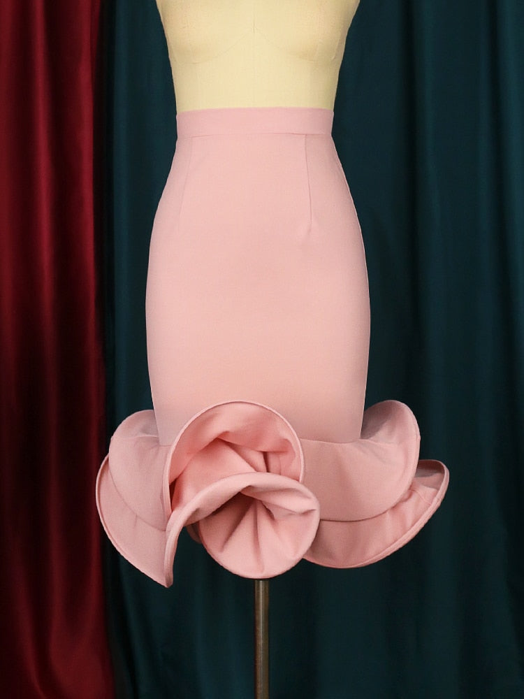 Dam Midi Rock Ruffled Bomullsblandning 3