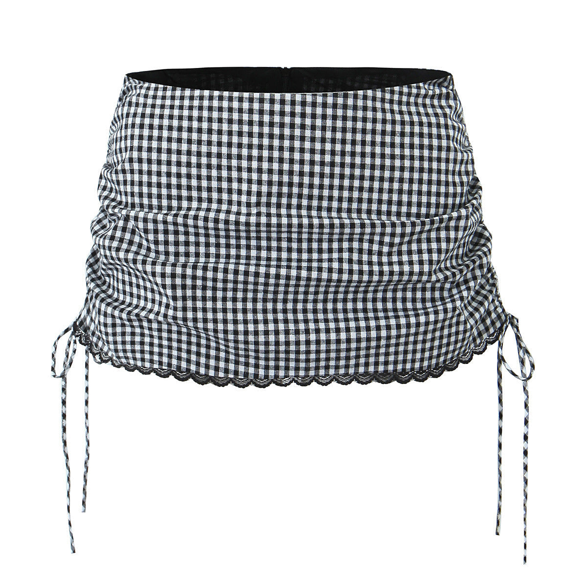 Dam Mini Kjol Set Ärmlös Polyester Monokrom Design 5