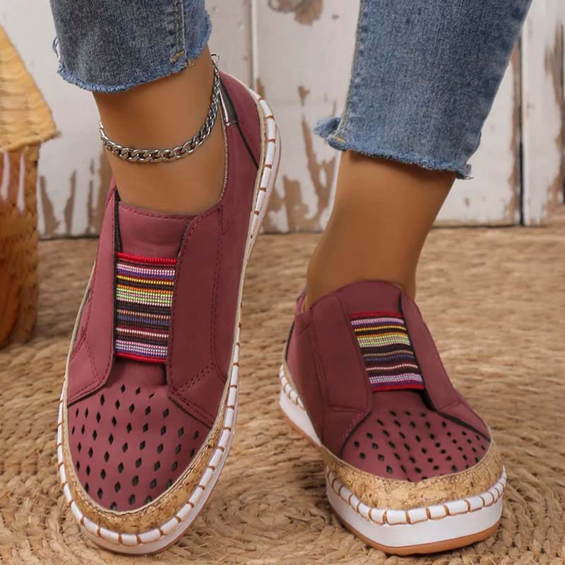 Dam Skor Slip-On Kattmönster PU Material 6
