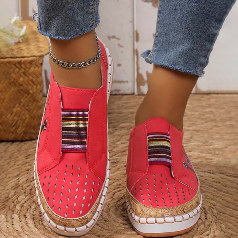 Dam Skor Slip-On Kattmönster PU Material 7