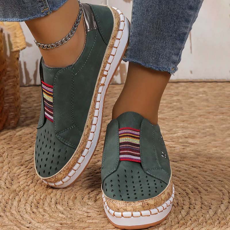 Dam Skor Slip-On Kattmönster PU Material 8