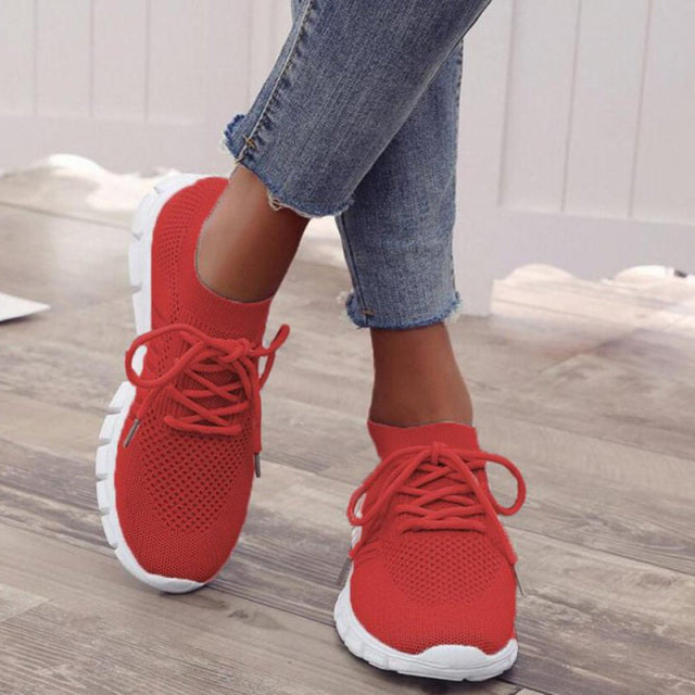 Dam Sneakers Trendig Design Ergonomisk Fotbädd Textil och Syntet 2