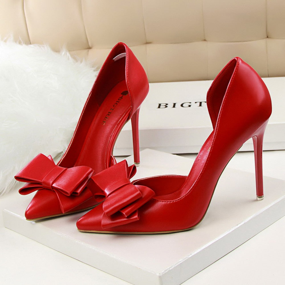 Dam Stiletto Skor Slingdekorationer PU Hög Klack 2