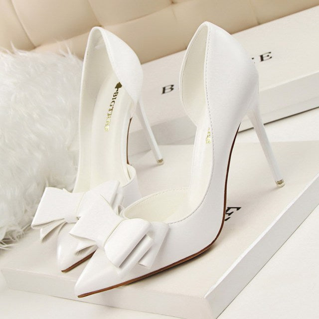 Dam Stiletto Skor Slingdekorationer PU Hög Klack 7