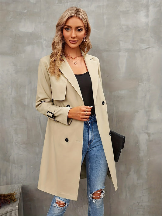 Dam Trench Coat DubbelknÀppt Polyester 0