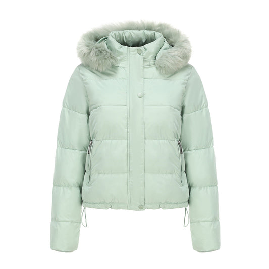 Dam Vinterjacka Avtagbar Huva Mjuk Polyester 0